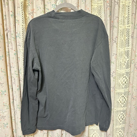 Joah Brown Long Sleeve Tee S/M NWT Washed Charcoal Gray Cotton - Picture 5 of 5